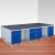 万尊 钢木实验台中央台3m深蓝色工作台化验室操作台