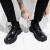 Leepag夏季皮鞋男鞋防水黑色新款男士黑色英伦运动商务正装休闲鞋子 黑色 40