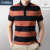金利来（Goldlion）纯·棉短袖男夏季中年新疆长绒棉条纹体恤衫透气吸汗上衣 桔红色 L/170