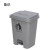 鲁识加厚废物垃圾桶小脚踏式脚踩大号垃圾箱果皮箱 60L生活垃圾桶-加厚 灰色