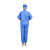 劳保佳 短袖工作服 分体工作服立领短袖车间工作服可定制 蓝色套装+配套帽子 S码