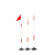 派尼尔  倒车杆 杆(1.8m)+底座 练车杆 障碍物标志杆 红白杆训练杆 蛇形跑杆特种路标/路障