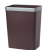 MUJIE方形垃圾桶无盖带压圈大号客厅厨房厕所卫生间 小号黑色8L