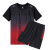 YY男女运动速干透气渐变色羽毛球服大赛服运动休闲两件套团购定制 YY黑红色 XL