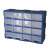 稳斯坦 (16)格抽屉式零件盒 整理盒电子元件塑料分类收纳工具盒螺丝盒 蓝色52.5*16*37.5cm  WST151