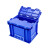 标准可堆式物流箱塑料周转箱塑料储物箱收纳箱有盖物流箱 E箱-翻盖蓝色
