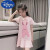 迪士尼女童时尚不规则polo连衣裙儿童夏季设计感小众卡通兔子粉色卫衣裙 粉色 110cm