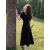 戈米勒（GEMILE）明星同款新品连衣裙小个子矮个子夏季新款赫本风黑色方领碎花女20 黑色（加内衬） L 建议（110-120斤）