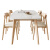 画萌岩板餐桌北欧亮光实木长方形饭桌现代简约小户型大理石餐桌椅组合 1.4米橡木亮光岩板单餐桌