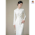 MGRRXINU高端品牌春季新款旗袍时尚优雅气质新中式国风白色感连衣裙女 白色 S(现货)