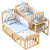 呵宝婴儿床多功能宝宝床实木无漆摇床新生可移动儿童拼接大床 小床+棕垫+五件套+棉被