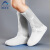 阿力牛 AZF89 三排扣一体成型防水鞋套 PVC加高加厚防雨鞋套 高筒白色 L(38/39码) 