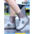 无印MUJ雨鞋男女款雨靴套防雨脚套外穿下雨天防水防滑硅胶加 【加厚耐磨防滑】低筒-磨砂白 M(34-36码鞋)