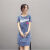 金欧达牛仔裙女连衣裙子2024夏季新款短袖韩版修身时尚显瘦大码包臀裙 蓝色图片色为准 S（95斤以内）