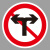谋福 交通标志指示牌 安全道路标识牌可定制 禁止向左向右转弯-贴反光膜写真(平板钉墙款)
