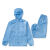 打磨专用防尘衣透气分体连帽男女玻璃纤维工业喷漆防护服工作服Q 蓝色连帽上衣 XL