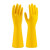 南洋牛筋乳胶手套工业耐酸碱橡胶天骄胶皮手套清洁打扫黄色加厚耐磨男女通用 南洋加厚 20双 S码 小号