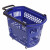 纳仕徳 BS-662 超市购物篮手提篮塑料筐拉杆带轮分拣篮便利店购物车  拉杆中号蓝色