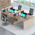 森菲亚 职员办公桌办公室现代简约工位2/4/6人位公司员工屏风卡座工作桌 4人位(古伽胡桃) 1.5米