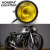 工马CG125太子摩托车改装大灯GN复古黑色圆灯通用12V车灯前灯配件总成 5.75寸 箭头网罩