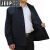 吉普（JEEP）秋天加克中老年人男夹克衫春秋薄款系扣子外套休闲上衣爸国际品牌 黑蓝色 175-XL