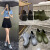 厚创 PVC男女时尚防水工作水鞋 短筒户外防滑低帮雨鞋 绿色 44 