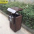 京洲实邦 深咖啡单 户外塑木垃圾桶单桶庭院物业果皮箱JZSB-9028