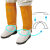 HKFZ牛皮电焊护腿焊工轻便透气柔软阻燃耐高温劳保护脚防护用品 c382112(长款30cm)