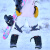 RAWRWAR 滑雪服女双板单板雪服防水防风透气夹棉宽松滑雪衣女 双拼上衣 反光条白裤 XL