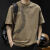 御海川棉短袖t恤男士半袖上衣大码2024新款男装美式印花体恤男款 咖啡色 m合适115-130斤
