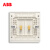 ABB开关插座弱电 轩致框 雅典白色 二位音响端子插座 AF341