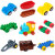 汽车积木大颗粒儿童拼装玩具兼容乐高轮胎配件火车车底车轮小定制 红色车底 5只装