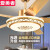 爱美者风扇灯吊扇灯客厅餐厅展厅传统直叶扇变频电风扇吊灯一体风 55寸-变频遥控-时尚奢华