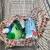 春芬 便携可折叠超市购物袋大容量包防水布袋买菜袋子手提袋环保袋 中国红 中号 36*40CM