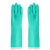 适用狸桥乳胶家务劳保洗碗防水耐油防滑机械工业防化工作橡胶手套 绿色[二双装] XL