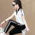 邦奥瑞达 品牌运动套装女夏季新款翻领短袖t恤长裤休闲跑步运动服两件套薄 白色 XL建议110-120斤