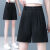 古蒂克中年妇女夏天穿的薄款五分裤五分短裤女2024夏季韩版高腰弹力修身 5396黑色 XL
