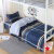 学生床单被套三件套3 大学四件套夏季男学校单人床上用品 藏青色 大蓝块AB版 1.0m(3.3英尺)床