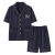 采云卡利（Caiyun Kali）睡衣男士夏季短袖五分裤大码宽松套装中青年款开衫家居服 n8959 M(100-120斤)