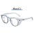 择初眼镜光感变色防风太阳镜时尚眼镜圆框墨镜 透明蓝变色