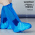 一次性防水鞋套雨天高位加厚防滑男女款透明隔离靴套耐磨塑料脚套 儿童中筒 透明白10只+蓝色10只 均码