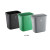 北巡（BEIXUN）方形塑料垃圾桶无盖大号加厚餐厅厨房卫生间12L24L35L带盖 24L灰色