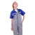 斯卡地尔（Scotoria）半袖工作服套装 分体式夏季半袖舒适高棉TC1501 蓝灰拼色 M