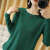 索宛亦（SUOWANYI） 圆领毛衣女宽松外穿秋春新款韩版上衣潮套头长袖打底针织衫女 绿色 S 建议90斤以下