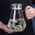 飞洁尔（FJE）品牌玻璃杯家用客厅ins简约水杯耐热喝水杯子透明带把茶杯 水杯6只+金属大杯架
