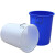定制适用大水桶塑料桶储水桶工业物业餐厅食堂垃圾桶圆形收纳桶化工桶 白色带盖(升级铁把手) 60L