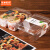 京洲实邦 三明治包装盒三文治打包盒一次性透明吸塑盒 牛皮正方形 100套
