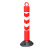 橡胶弹力柱不倒翁警示柱橡塑底座 道路反光塑料隔离柱路桩防撞柱 80高红白箭头-橡塑底座