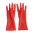谋福J46乳胶光里手套洗衣洗碗手套家务橡胶手套 胶皮手套红色乳胶手套（10付起） 中号