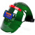 自动变光电焊面罩头戴式 全脸轻便 彩变光焊工焊帽带安全帽Z 绿色真彩变光+安全帽 (10保护片)